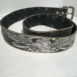 Woman's Distressed Leather Eagle Belt